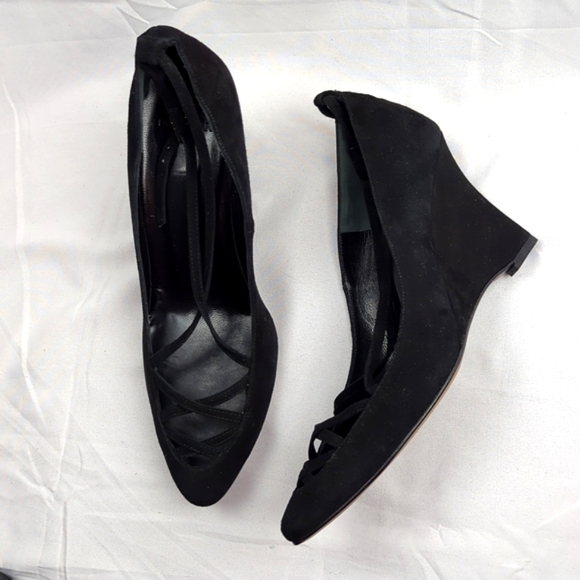 🆕🌿NICOLE FARHI SUEDE WEDGE SHOES🌿 - Picture 13 of 15